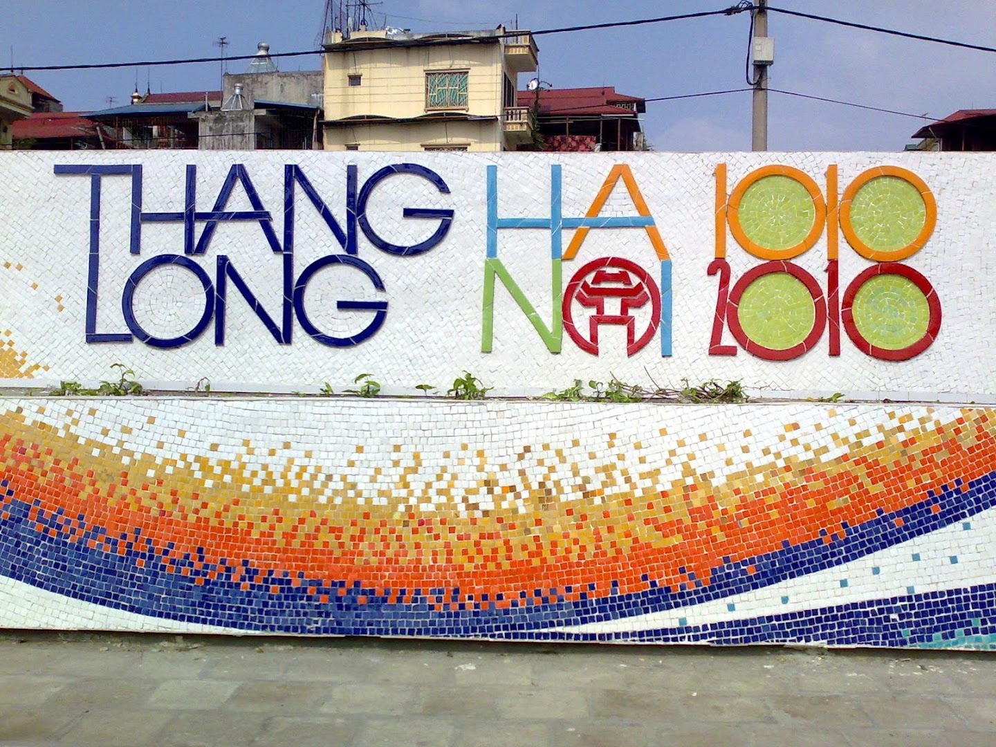 Ceramic mosaic mural road