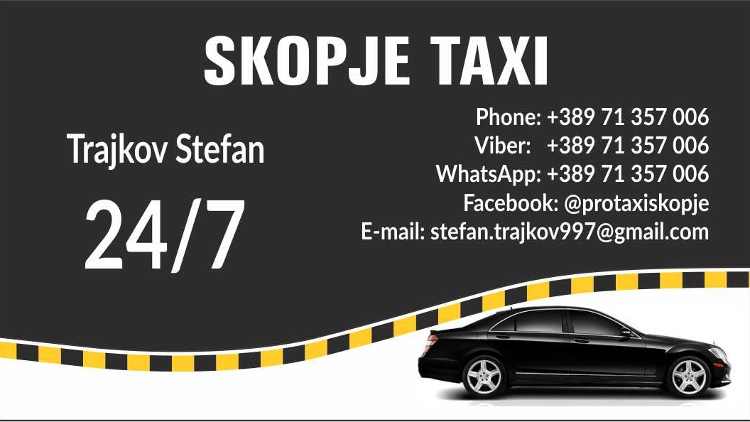 Taxi Skopje - Airport , Ohrid , Thessaloniki , Sofia , Belgrade , Prishtina , Tirana